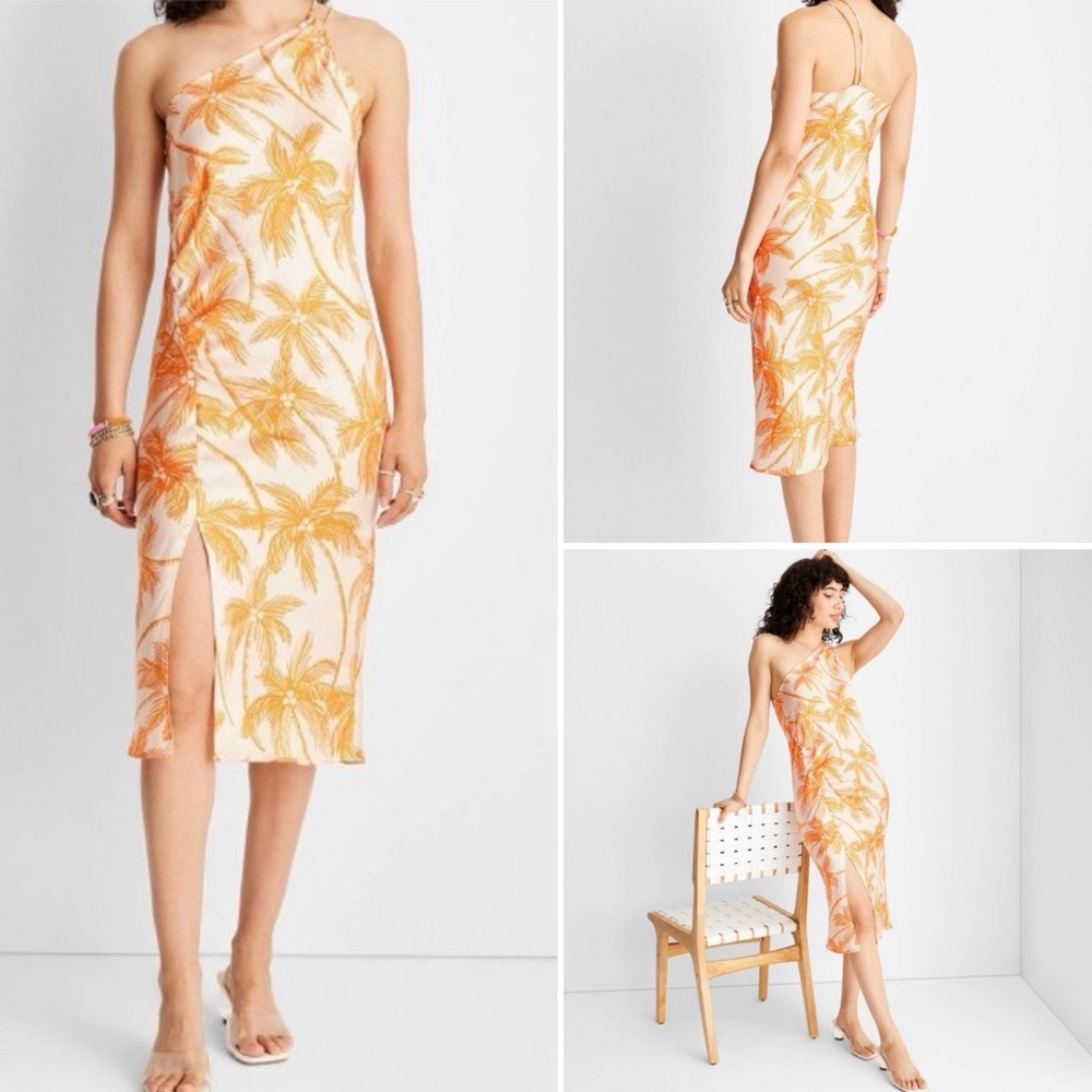 NWT - Future Collective - Women’s One Shoulder Midi Slit Dress